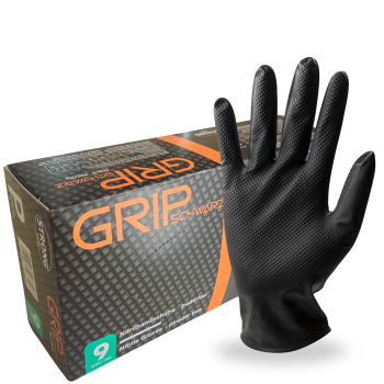 50 x Nitrilhandschuhe STRONGHAND GRIP schwarz